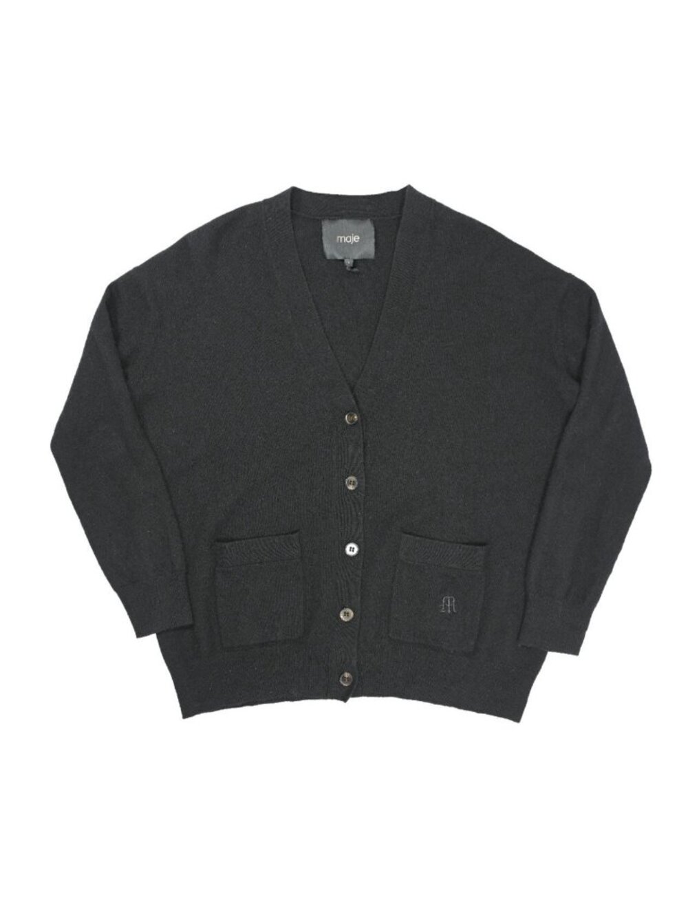 Maje Maxence Cashmere Cardigan in Black